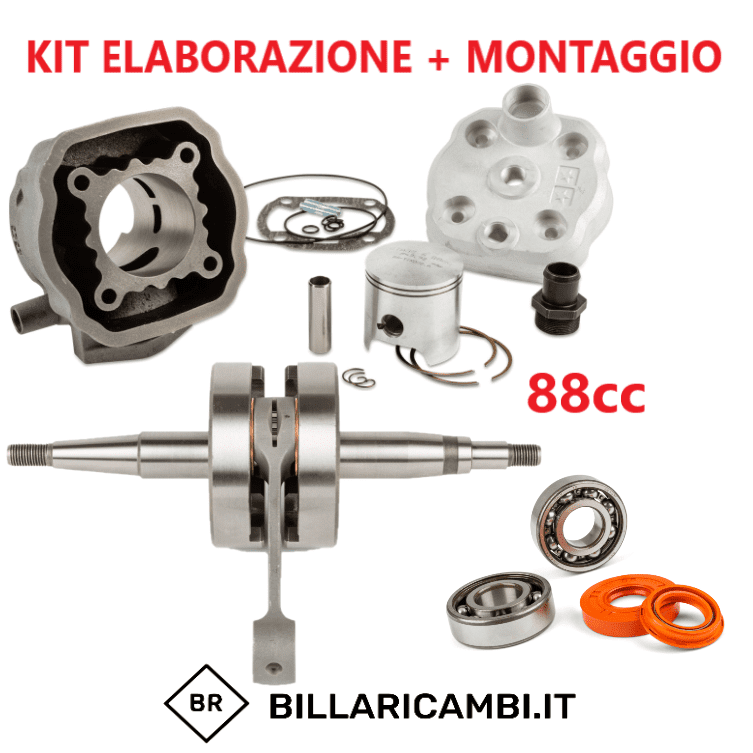 kit preparazione completo + montaggio derbi ebe050 - ebs050 stage6 88cc streetrace ghisa