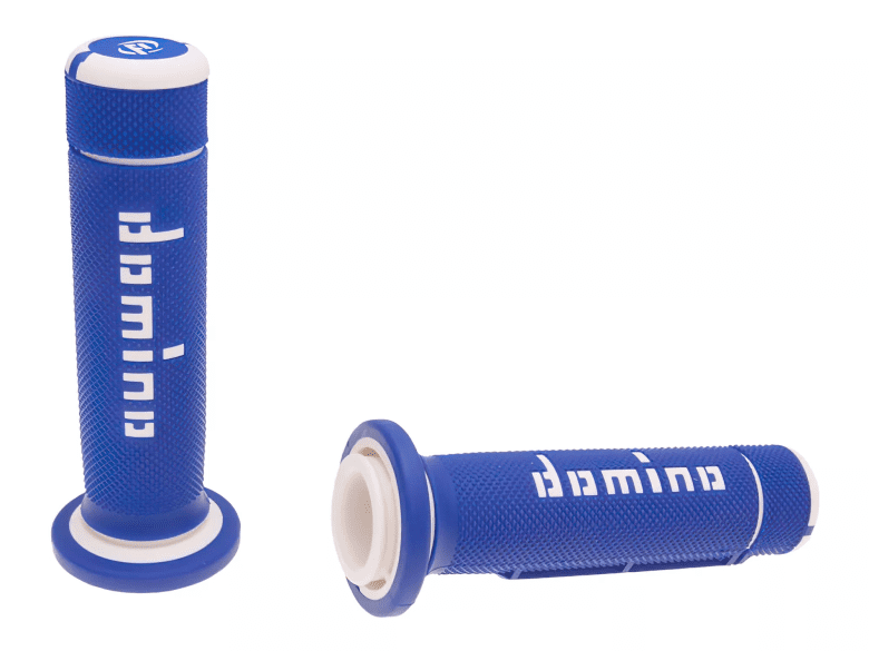 DOM37198RP Manopole Domino A180 ATV gas al pollice 22/22mm blu-bianco