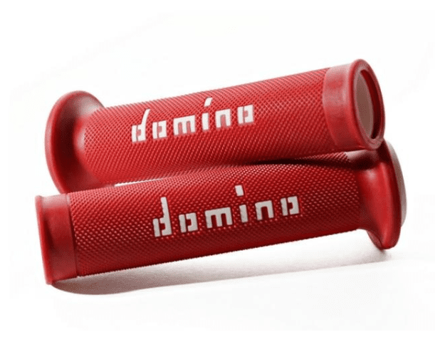 a01041c4642b7-0 pair of red/white domino road-racing grips