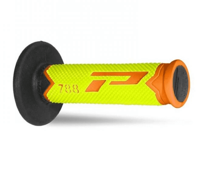 405401230 pair of progrip 788-281 mx grips, orange fl/yellow fl/black, triple density, without hole