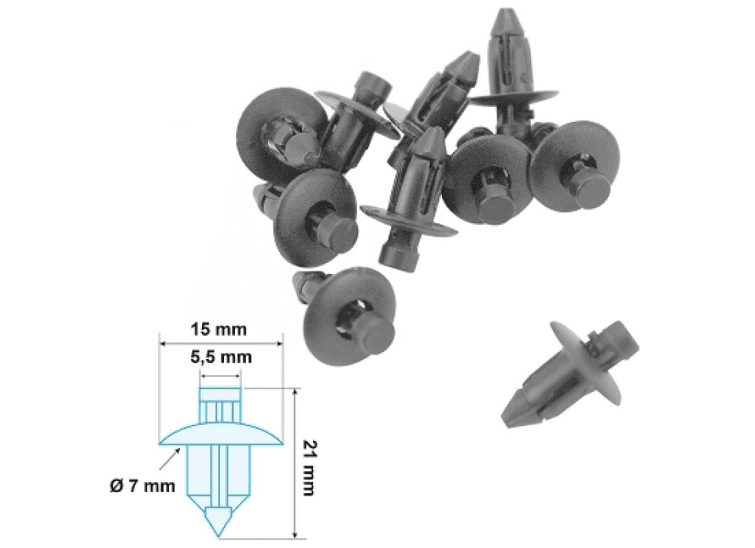 170900e confezione 10pz rivetto per carrozzeria ( 15 x 21 x 7 x 5.5 ) modello a