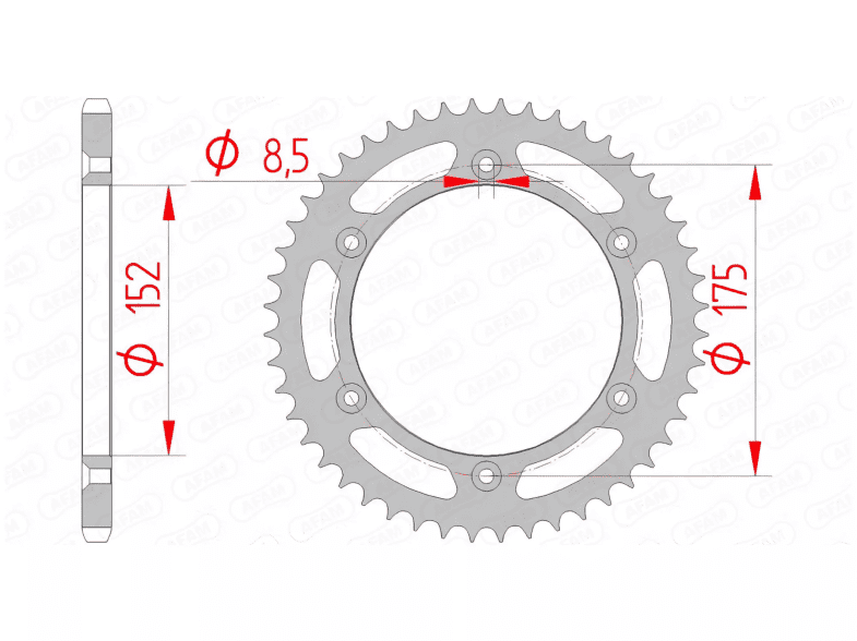 1074447005 Corona Afam acciaio Z52 Yamaha YZ 125 / 250