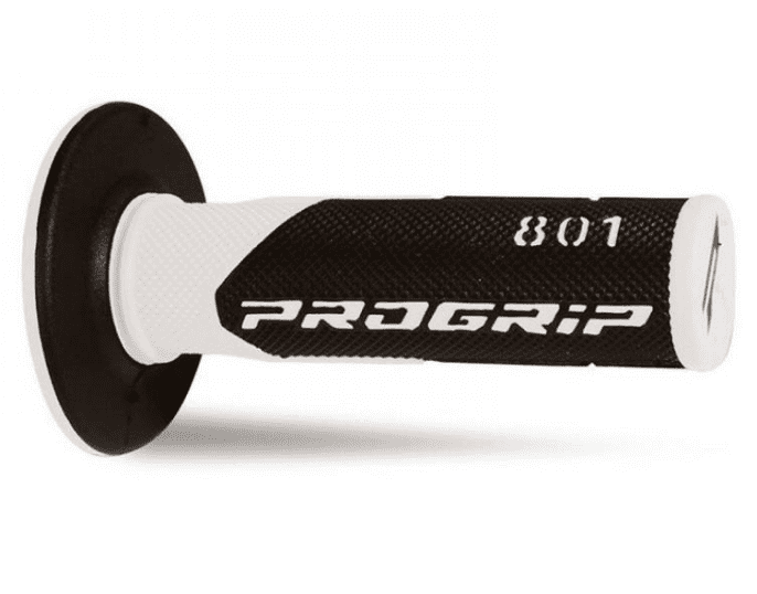 405401745 coppia manopole progrip 801-137 mx, bianco/nero, double density, senza foro