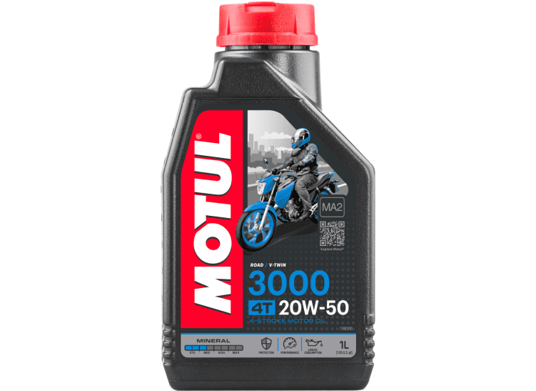 107318 1 litro olio motul 3000 4t 20w50 minerale per motori 4t