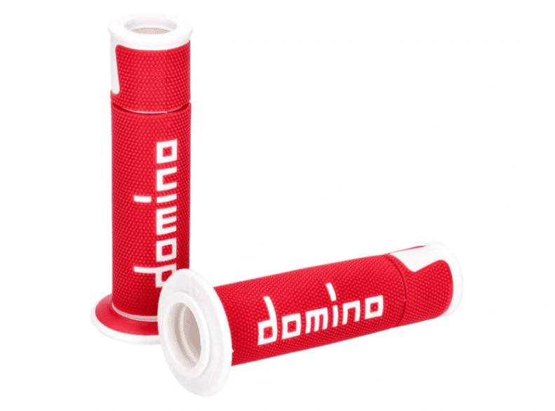 DOM48746 Manopole Domino A450 On-Road Racing rosso / bianco (aperto)