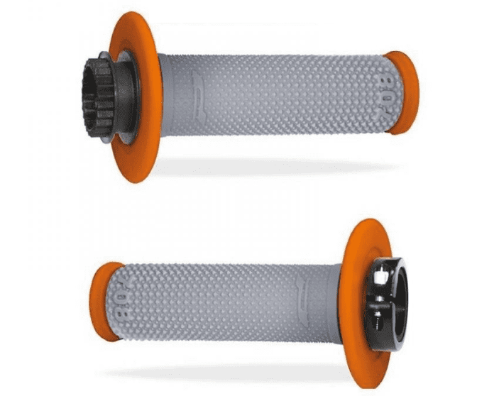 405401155 pair of progrip 708-293 mx grips, orange/grey, lock on grip, without hole