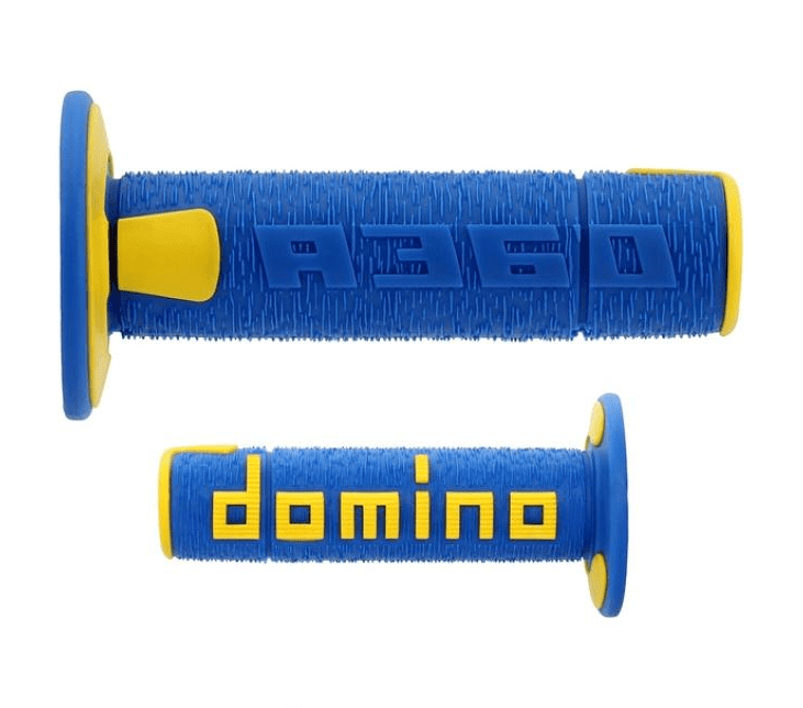 a36041c4847a7-0 pair of domino blue/yellow off-road grips