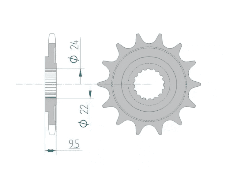 1074743002 Afam Self-Cleaning Sprocket Z14 Honda CR 250 / CRF 450