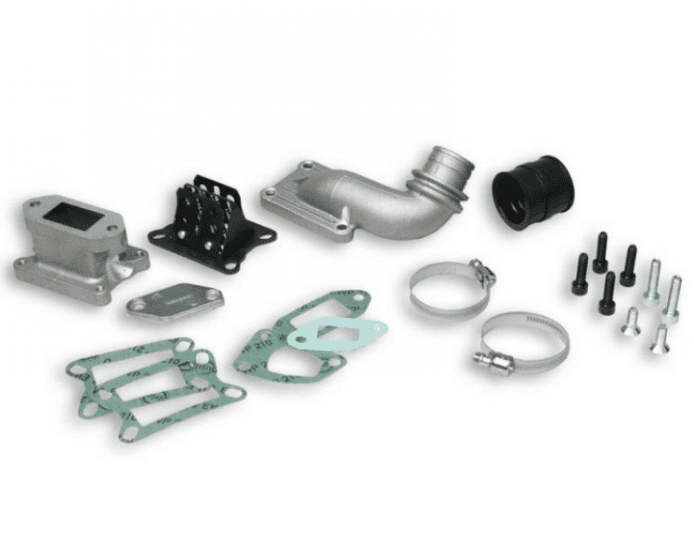 204710 kit collettore aspirazione malossi vespa et3 primavera 125 2t lamellare al cilindro 1a serie per carburatore phbl 25