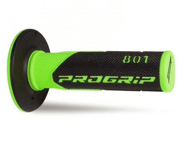 405401850 coppia manopole progrip 801-295 mx, verde fluo/nero, double density, senza foro