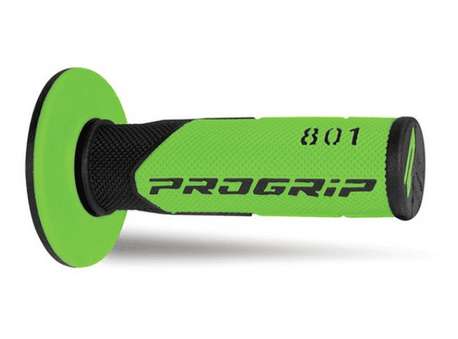 405401845 coppia manopole progrip 801-138 mx, nero/verde, double density, senza foro