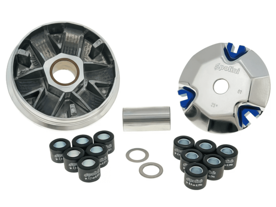 U241.510 Polini Hi-Speed ​​Variator, Honda Bali-Peugeot SV Geo,Buxy,Zenith (incl. 2 Variator Rollers), Blue=8.4gr and Green=7.7gr