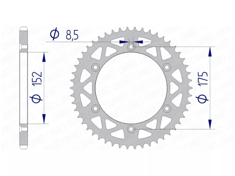 1074475002 Corona Afam alluminio Z49 Yamaha YZ 125 / 250