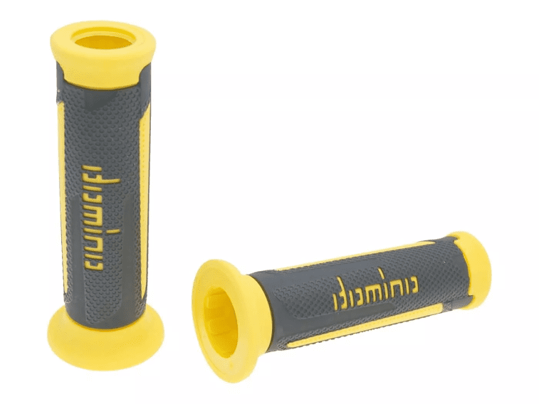 DOM37161 Domino A350 On-Road Grips Dark Grey / Yellow (Open)