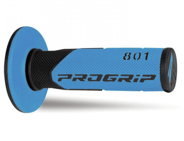 405401820 coppia manopole progrip 801-286 mx, nero/azzurro, double density, senza foro